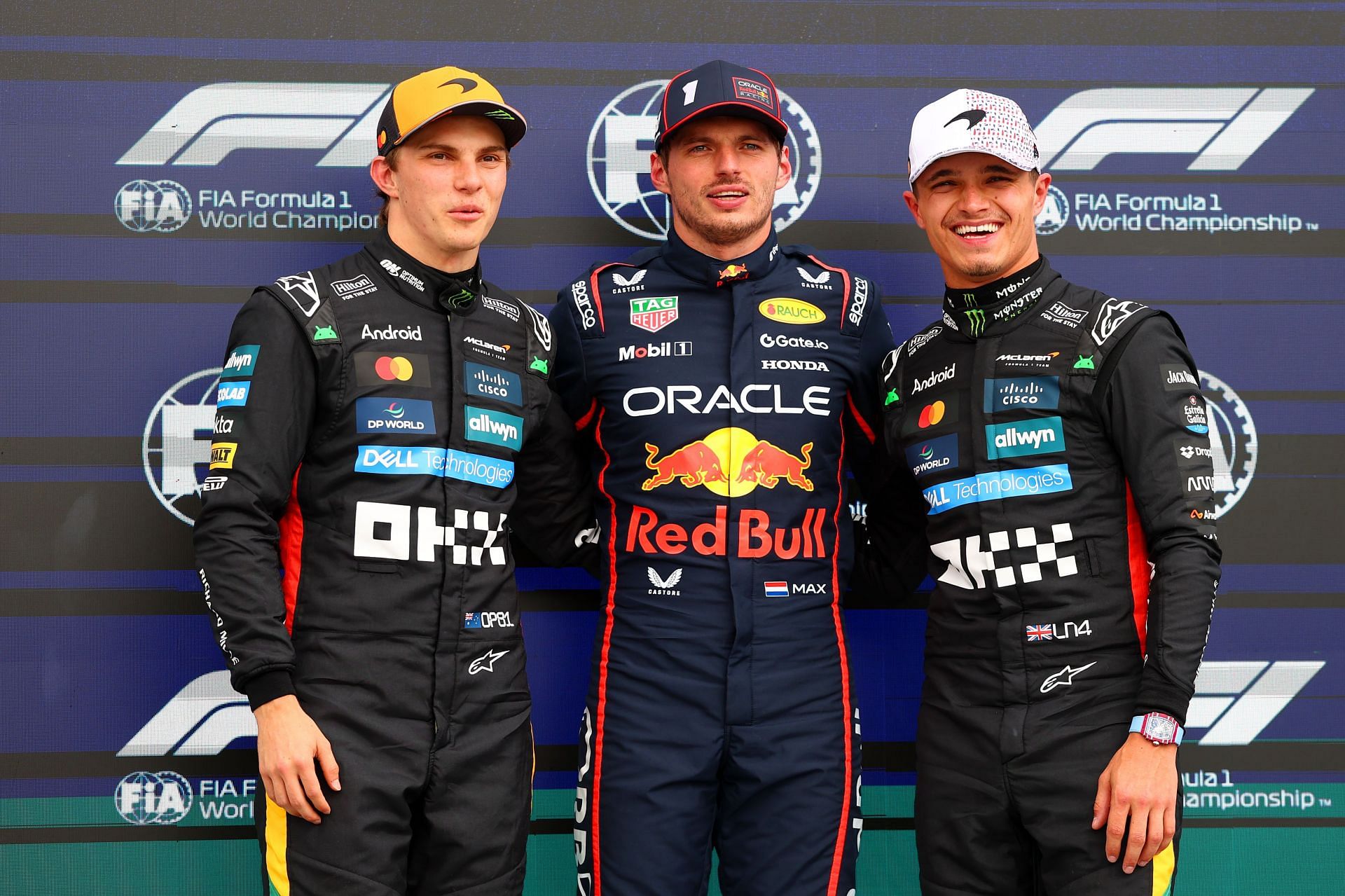 Oscar Piastri, Max Verstappen and Lando Norris after the British Grand Prix Qualifying - Source: Getty